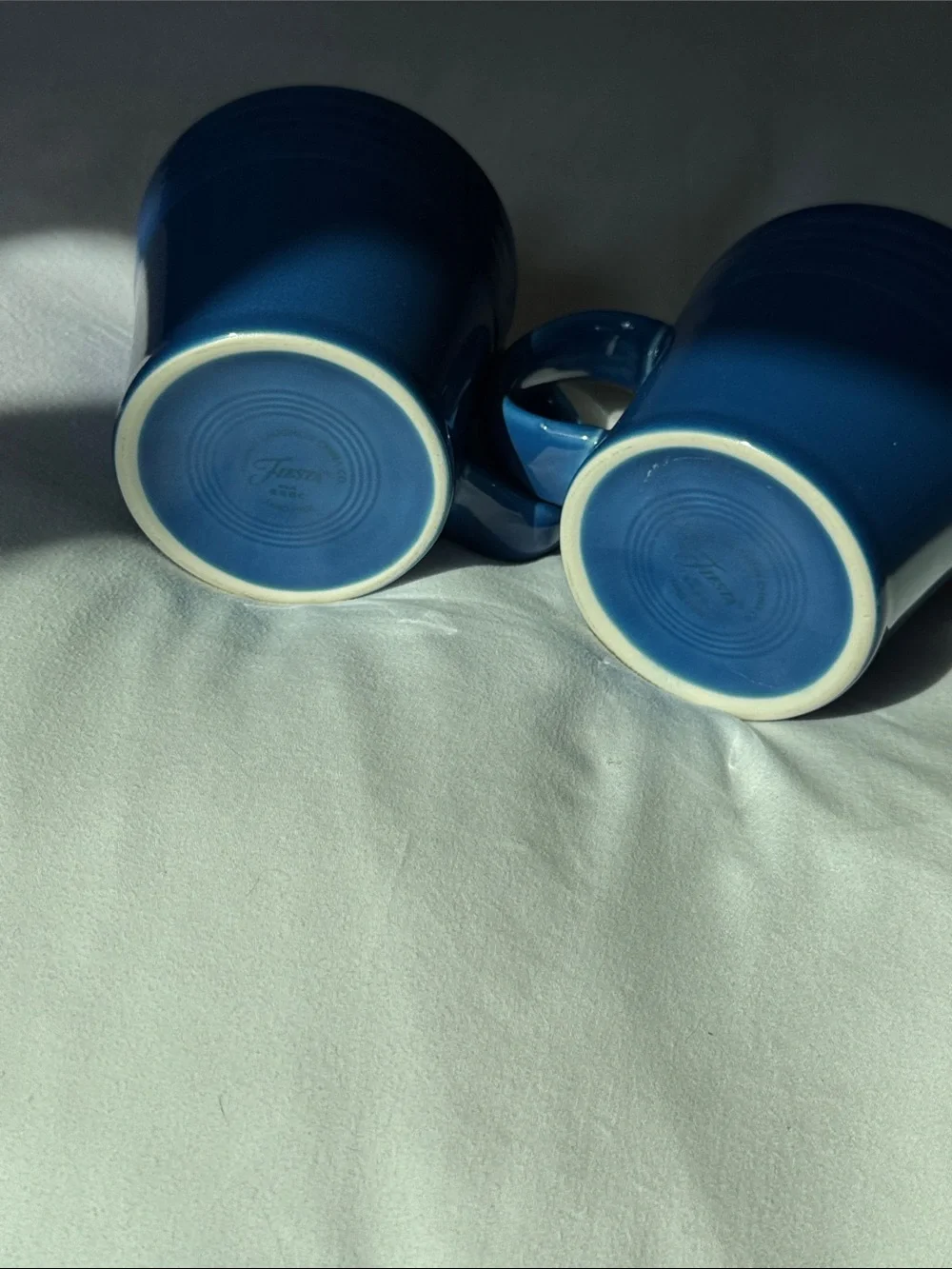 2 FIESTA TAPERED COFFEE MUGS - LAPIS BLUE 15 OZ FIESTAWARE